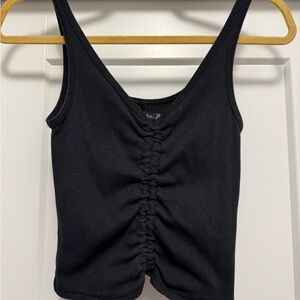 Black Ruched Tank Top